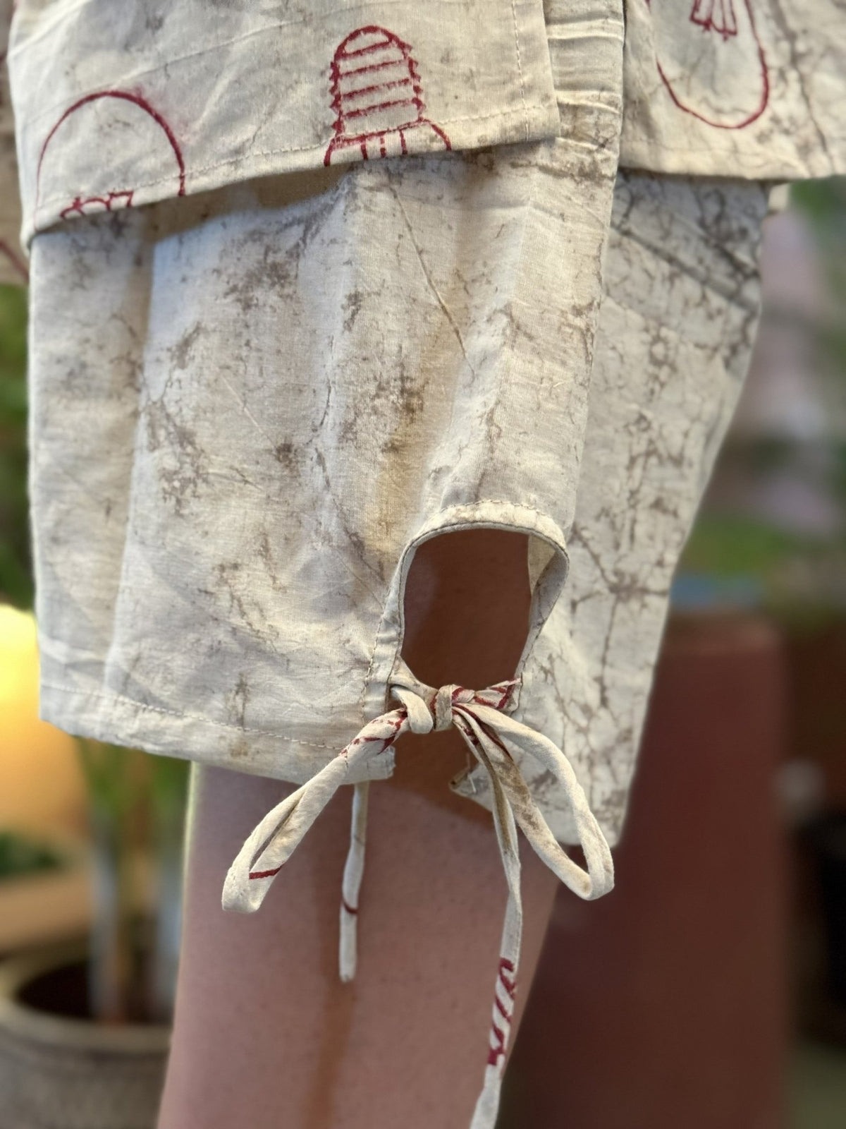 Adjustable top and drawstring shorts cotton co-ord set, Ekaara